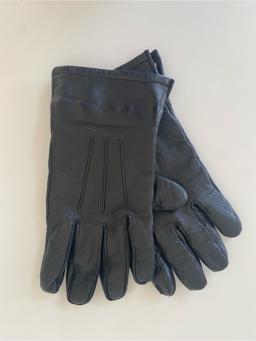 J.Crew for Portolano Black Sheep Leather Gloves Size M womens